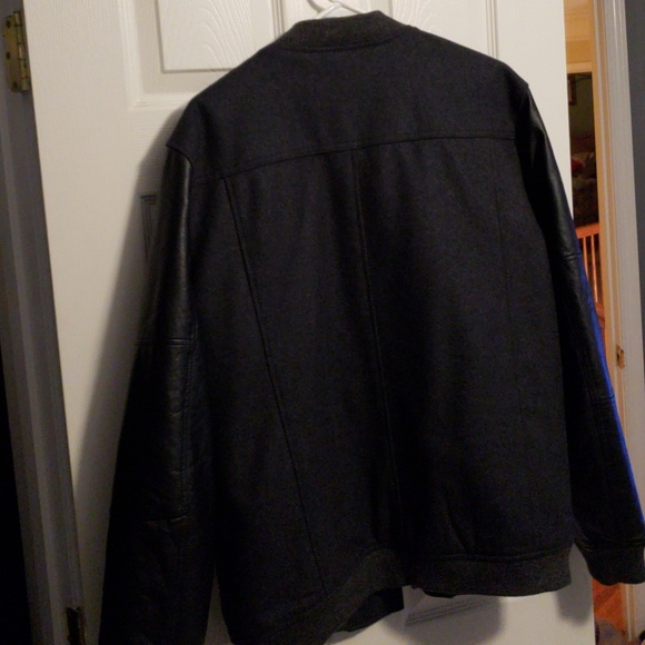 Mens perry ellis bomber jacket black wool - Picture 4 of 12
